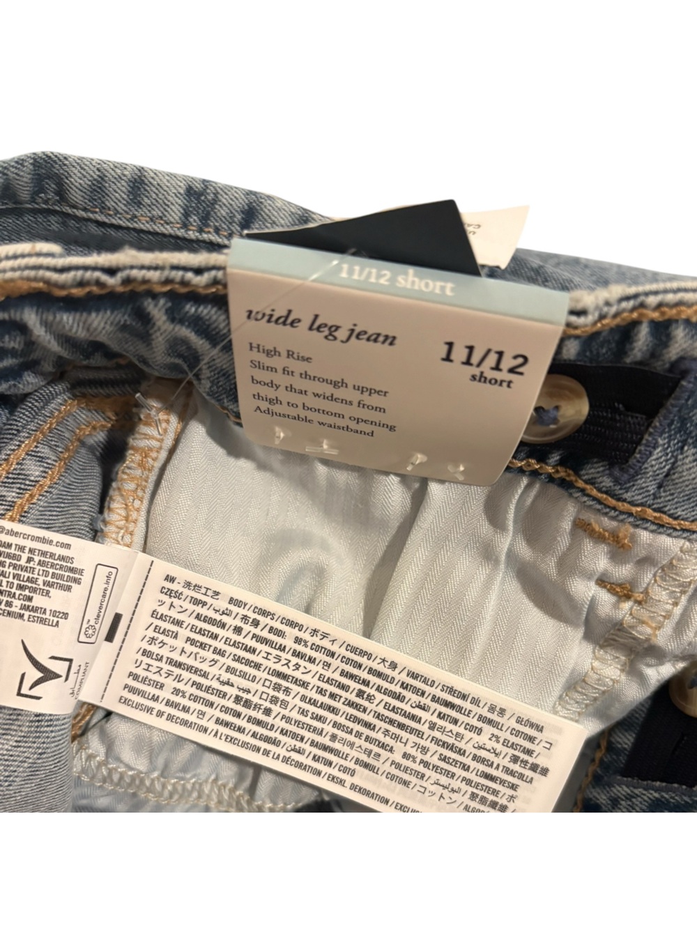 Abercrombie Kids High Rise Wide Leg Jeans - Picture 13 of 14